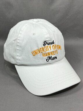 Iowa Hawkeyes Proud Mom The Game NCAA Strapback Hat White Adjustable Dad Womens